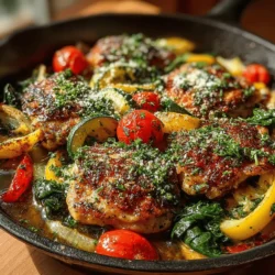 In today's fast-paced world, one-pan meals have gained immense popularity among home cooks looking for convenience without compromising on flavor. The One-Pan Savory Chicken and Vegetable Delight is a perfect example of a dish that brings together ease of preparation and a deliciously satisfying meal. This recipe not only simplifies cooking and cleanup but also packs a nutritional punch, making it an ideal choice for busy families, health-conscious individuals, and novice cooks alike. With tender chicken thighs and an array of seasonal vegetables, this dish offers a well-rounded balance of protein and vitamins, ensuring that your dinner is both wholesome and delightful.