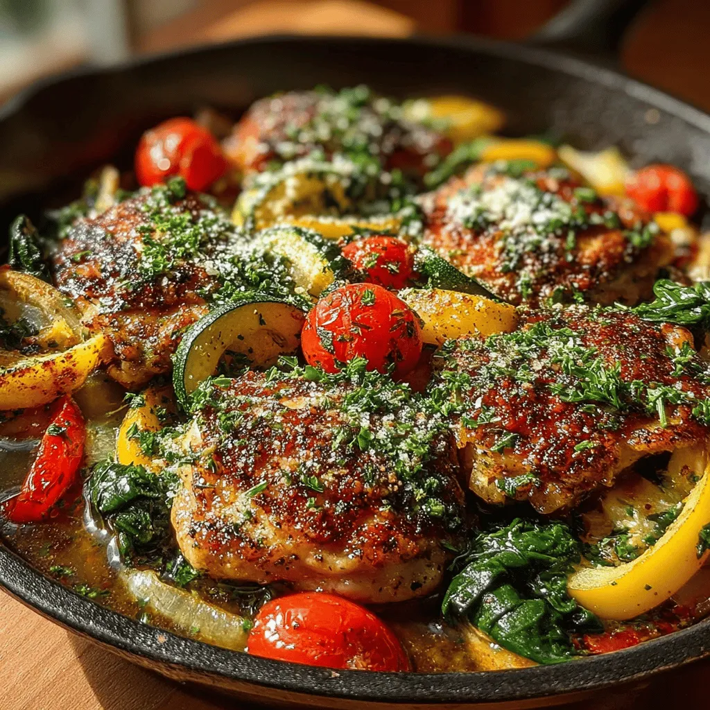 In today's fast-paced world, one-pan meals have gained immense popularity among home cooks looking for convenience without compromising on flavor. The One-Pan Savory Chicken and Vegetable Delight is a perfect example of a dish that brings together ease of preparation and a deliciously satisfying meal. This recipe not only simplifies cooking and cleanup but also packs a nutritional punch, making it an ideal choice for busy families, health-conscious individuals, and novice cooks alike. With tender chicken thighs and an array of seasonal vegetables, this dish offers a well-rounded balance of protein and vitamins, ensuring that your dinner is both wholesome and delightful.
