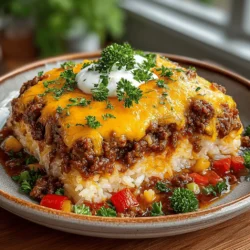 Cheesy Beef and Rice Casserole Delight