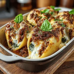 Savory stuffed shells are a comforting meal that brings warmth and satisfaction to any dining table. This recipe features a delightful combination of ground turkey and fresh spinach, offering a healthier alternative to traditional stuffed pasta dishes. Not only is this dish rich in flavor, but it also incorporates wholesome ingredients, making it perfect for family dinners or meal prep. Packed with protein and nutrients, these stuffed shells will quickly become a favorite in your household.