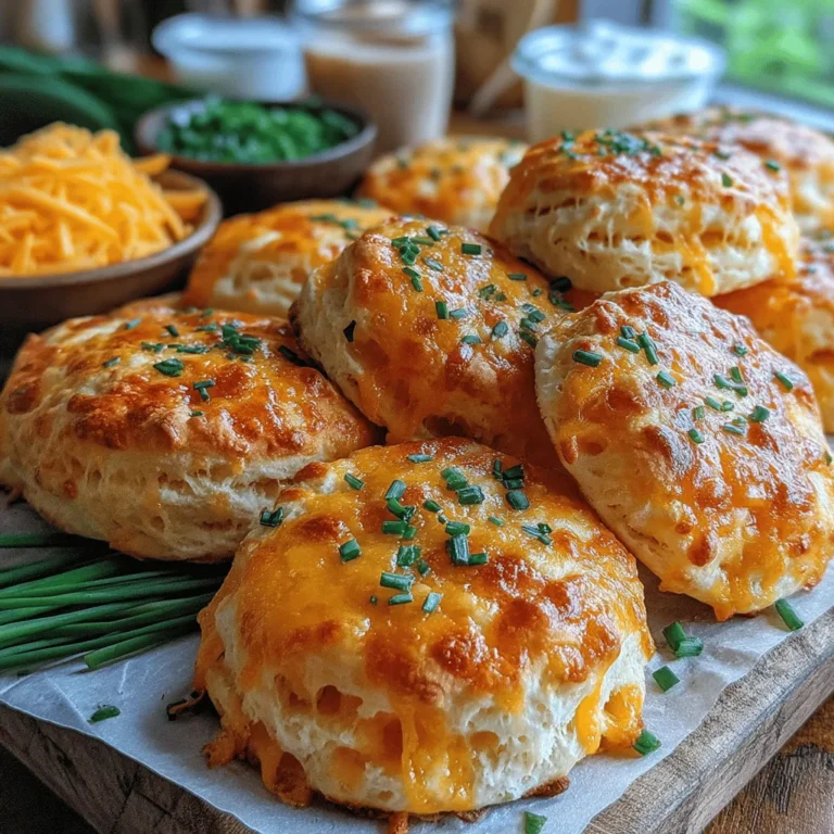 In the realm of comfort food, few things rival the warmth and satisfaction of freshly baked biscuits. The Golden Cheddar & Chive Biscuits stand out not just for their golden hue and irresistible aroma, but also for their delightful blend of sharp cheddar cheese and fresh chives. Whether enjoyed warm from the oven or served alongside a hearty meal, these biscuits are sure to become a beloved staple in your kitchen.