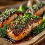 - 4 salmon fillets (about 6 ounces each) - 3 tablespoons honey - ¼ cup soy sauce (low-sodium preferred) - 2 tablespoons olive oil - 4 cloves garlic, minced - 1 tablespoon fresh ginger, grated - Juice of 1 lemon - 2 cups broccoli florets