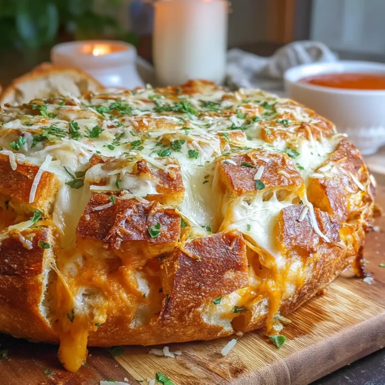 Cheesy Herb & Garlic Bread Pull-Apart is a delightful appetizer that combines the irresistible flavors of melted cheese, aromatic herbs, and the savory punch of garlic, all encapsulated in a warm, crusty sourdough loaf. This recipe is perfect for gatherings, movie nights, or simply indulging on a cozy evening at home. In this article, we will explore the ingredients, cooking process, and the reasons why this dish deserves a spot at your dining table.