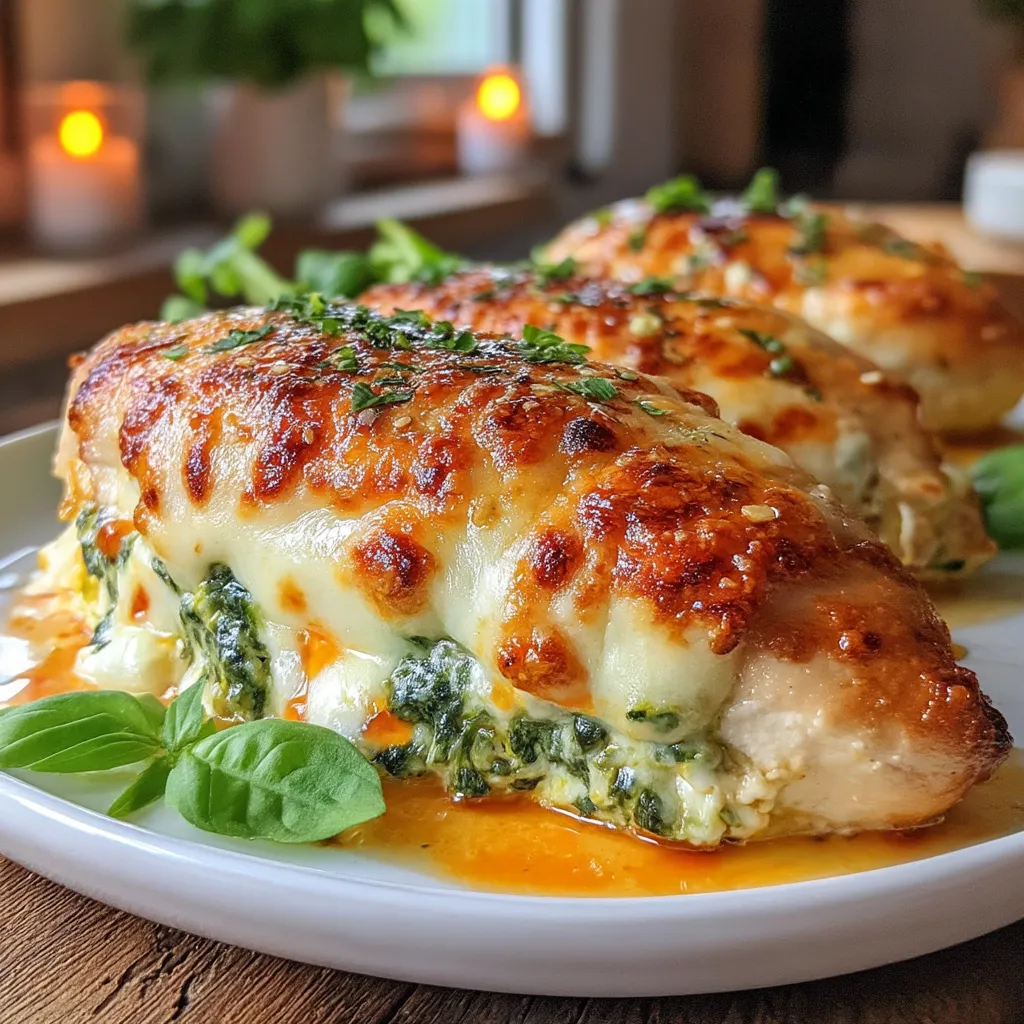 Cheesy Spinach Stuffed Chicken Breasts are a delightful fusion of flavors and textures that will elevate your dinner game. This dish combines tender chicken with a rich and creamy filling, making it an appealing choice for both family dinners and entertaining guests. Packed with nutrients from fresh spinach and loaded with savory cheeses, it's a meal that doesn’t compromise on taste or health.
